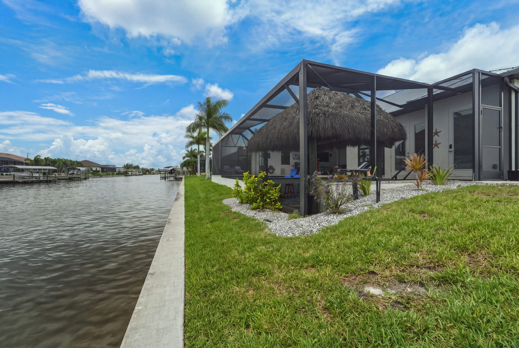 Tiki Dip & Sip beside a peaceful Cape Coral canal
